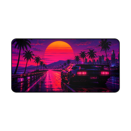 Retro Sunset Drive Desk Mat