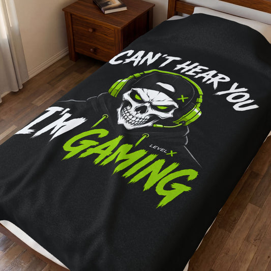 Can't Hear You Velveteen Plush Blanket