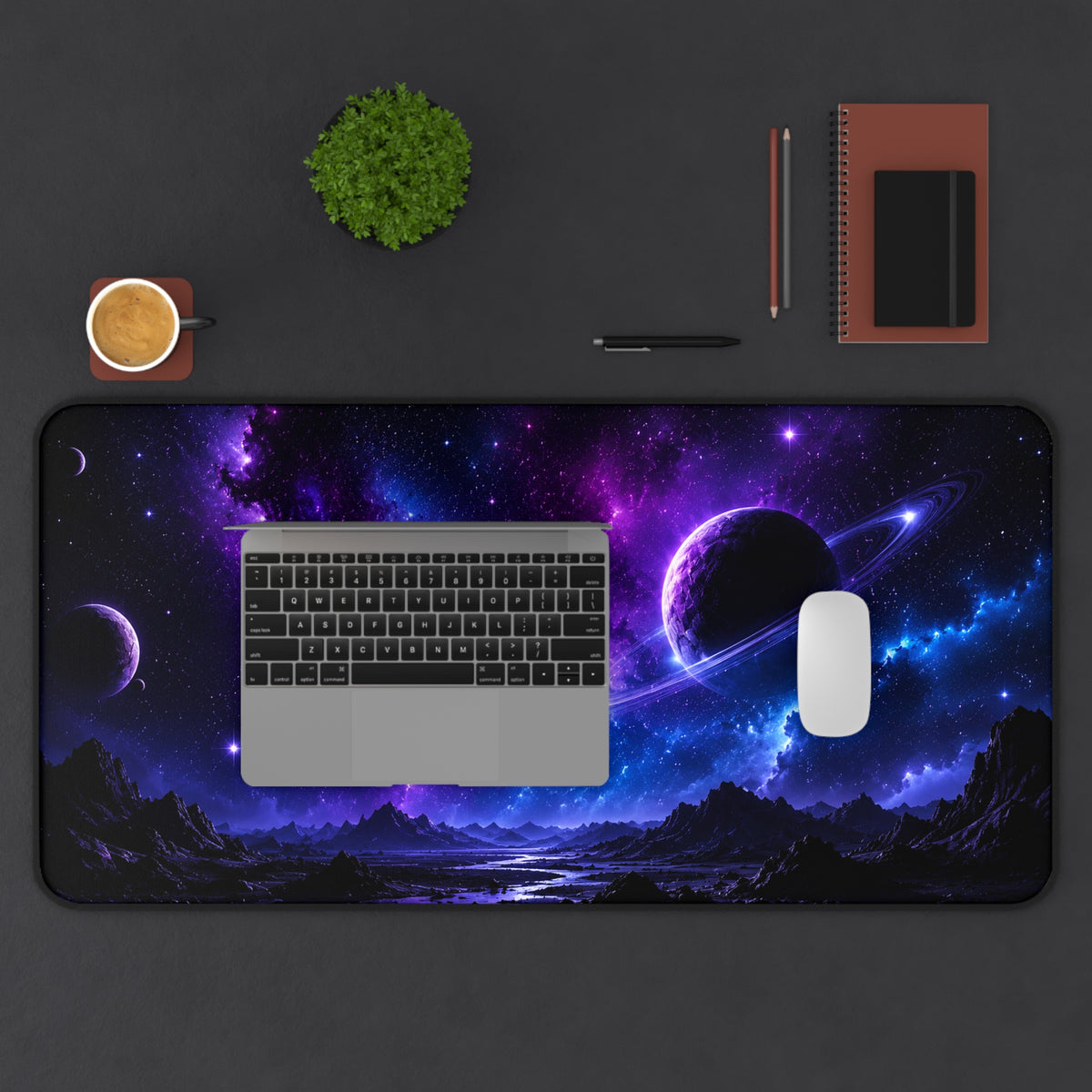 Cosmic Night Sky Desk Mat
