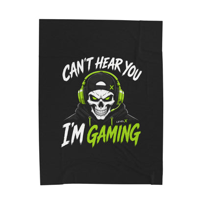 Can't Hear You Velveteen Plush Blanket